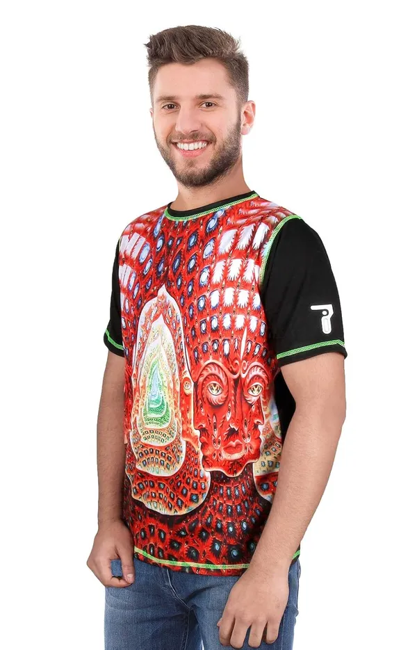 PSY_MULTI-SACRED_FACE_JOURNEY__|_UV_Glow_Art__|_T-SHIRT_For_Men_|_210_GSM