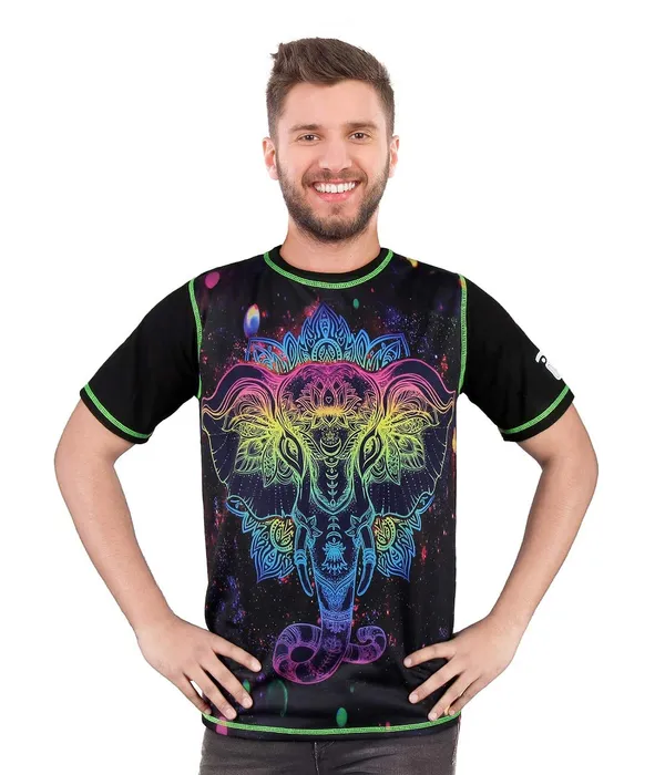 GANESHA_SPACE_AVATAR_|_UV_Reactive_Art_|_Festive_Fit_T-SHIRT_|_210_GSM