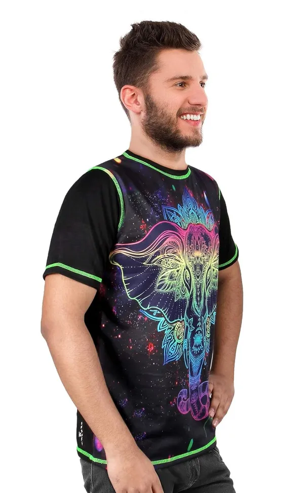 GANESHA_SPACE_AVATAR_|_UV_Reactive_Art_|_Festive_Fit_T-SHIRT_|_210_GSM