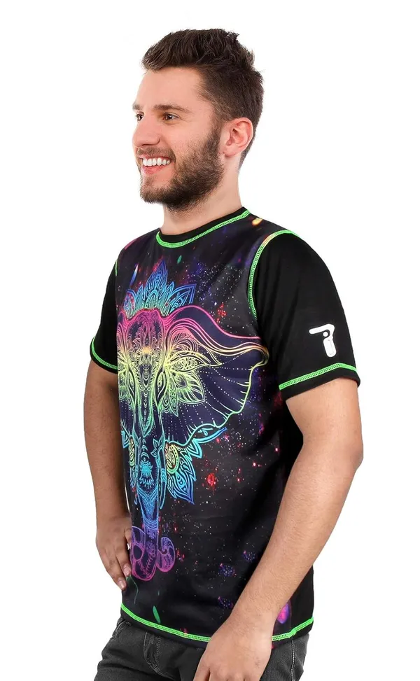 GANESHA_SPACE_AVATAR_|_UV_Reactive_Art_|_Festive_Fit_T-SHIRT_|_210_GSM