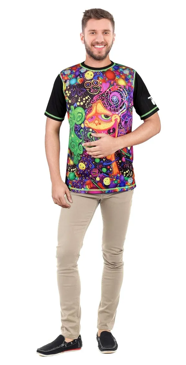 PSY_TOON_INTERVENTION_|_UV_Reactive_T-SHIRT_Dry_Fit_Micro_&_100%_Biowashed_Cotton__|_210_GSM