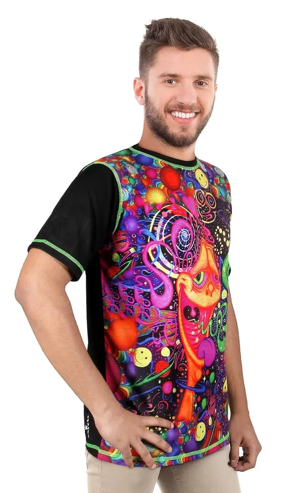 PSY_TOON_INTERVENTION_|_UV_Reactive_T-SHIRT_Dry_Fit_Micro_&_100%_Biowashed_Cotton__|_210_GSM