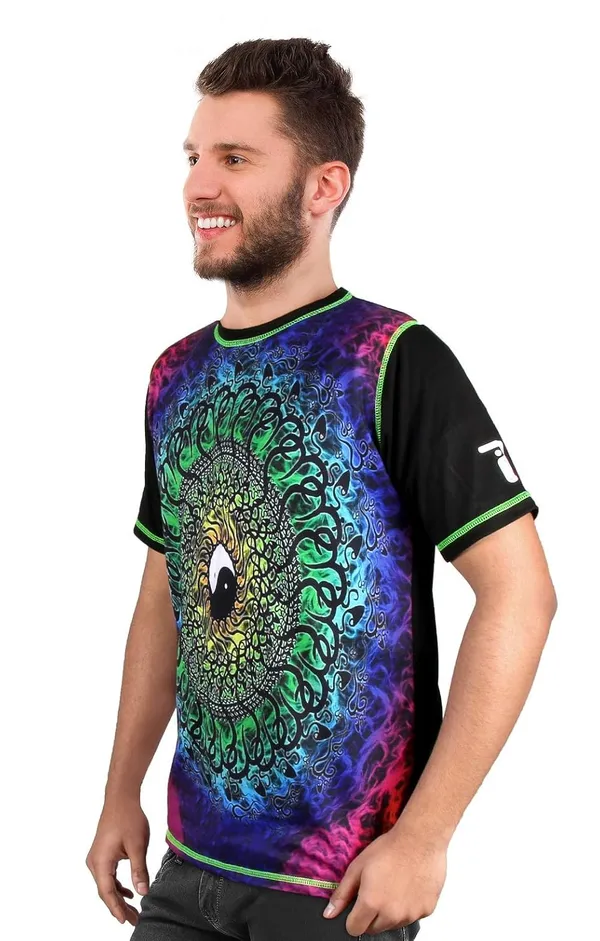 PSY_YIN-YANG_PEACE_PORTAL_|_UV_Reactive_Art_|_Unisex_T-SHIRT_Dry_Fit_Micro_&_100%_Biowashed_Cotton__|_210_GSM