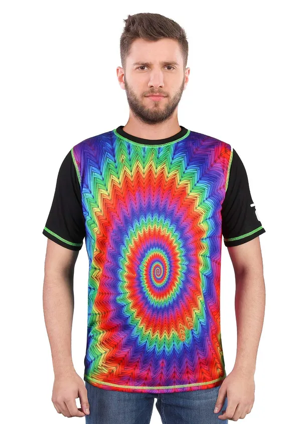 TRIPPY_PATTERNS_|_UV_REACTIVE__T-SHIRT_Dry_Fit_Micro_&_100%_Biowashed_Cotton__|_210_GSM