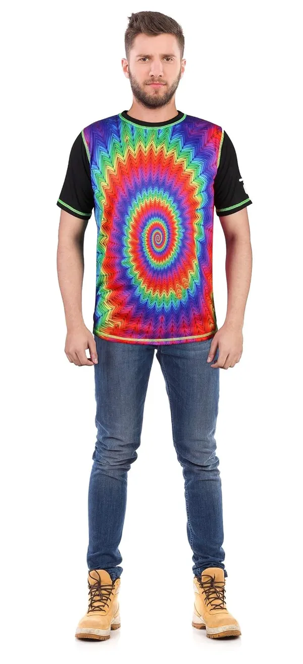TRIPPY_PATTERNS_|_UV_REACTIVE__T-SHIRT_Dry_Fit_Micro_&_100%_Biowashed_Cotton__|_210_GSM