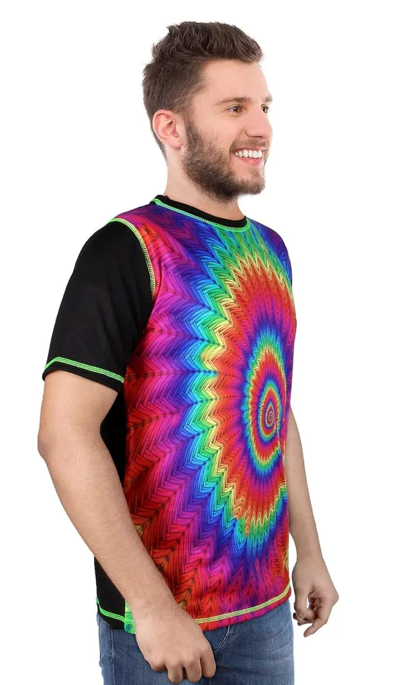 TRIPPY_PATTERNS_|_UV_REACTIVE__T-SHIRT_Dry_Fit_Micro_&_100%_Biowashed_Cotton__|_210_GSM