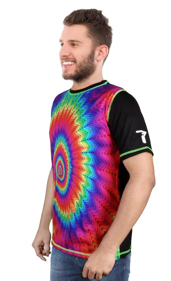 TRIPPY_PATTERNS_|_UV_REACTIVE__T-SHIRT_Dry_Fit_Micro_&_100%_Biowashed_Cotton__|_210_GSM