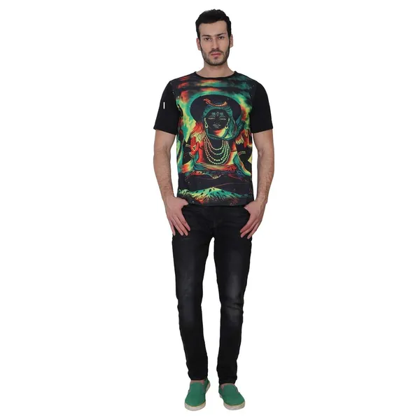 PSY_SHIVA_MEDITATION_|_UV_Reactive_Art_|_Unisex_T-SHIRT_Dry_Fit_Micro_&_100%_Biowashed_Cotton__|_210_GSM
