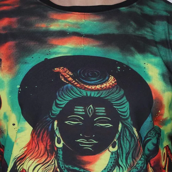 PSY_SHIVA_MEDITATION_|_UV_Reactive_Art_|_Unisex_T-SHIRT_Dry_Fit_Micro_&_100%_Biowashed_Cotton__|_210_GSM