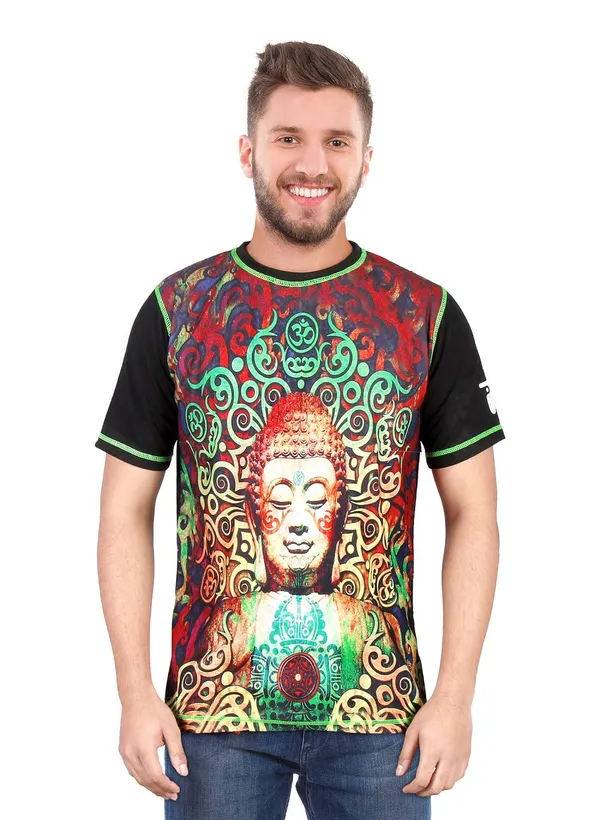 BUDDHA-PEACE-MEDITATION_|_UV_Reactive_T-SHIRT_Dry_Fit_Micro_&_100%_Biowashed_Cotton__|_210_GSM