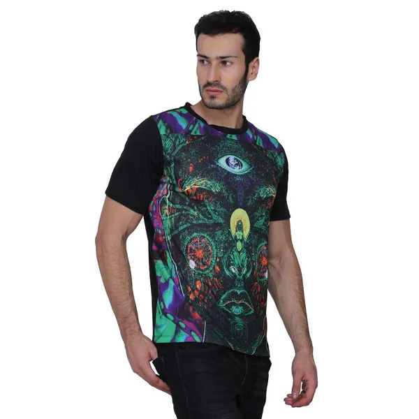 FACE_INTERVENTION_UV_Glow_Design_|_Unisex_T-SHIRT_Dry_Fit_Micro_&_100%_Biowashed_Cotton__|_210_GSM