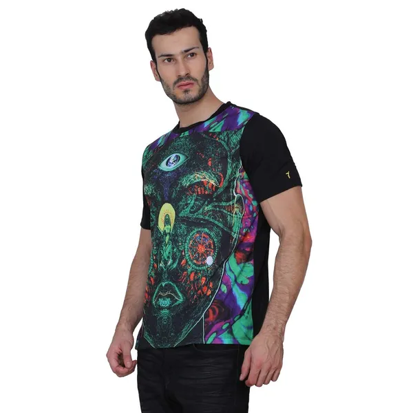 FACE_INTERVENTION_UV_Glow_Design_|_Unisex_T-SHIRT_Dry_Fit_Micro_&_100%_Biowashed_Cotton__|_210_GSM