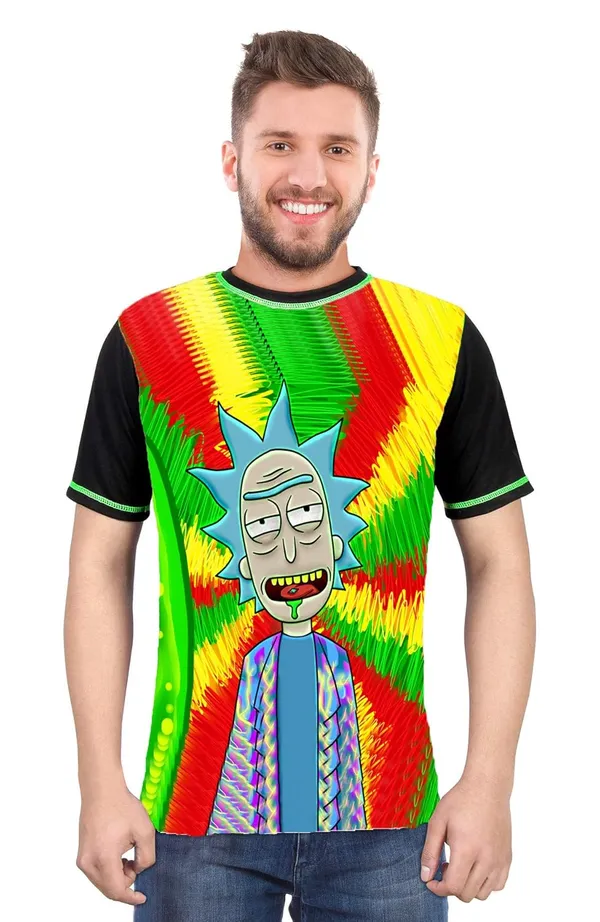 PSYART-RICK-PORTAL_|_UV_Reactive_|_Classy_Fit_T-SHIRT__|_210_GSM