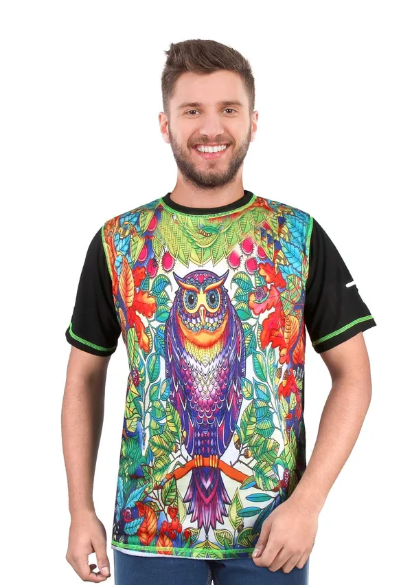 PSY_OWL-JUNGLE_PORTAL__|_UV_REACTIVE__|_T-SHIRT__|_210_GSM