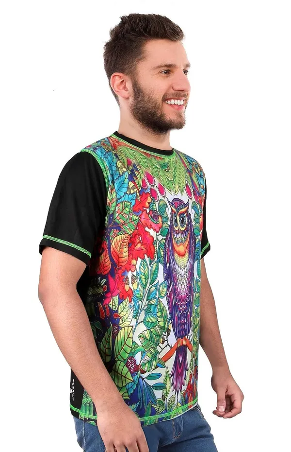 PSY_OWL-JUNGLE_PORTAL__|_UV_REACTIVE__|_T-SHIRT__|_210_GSM