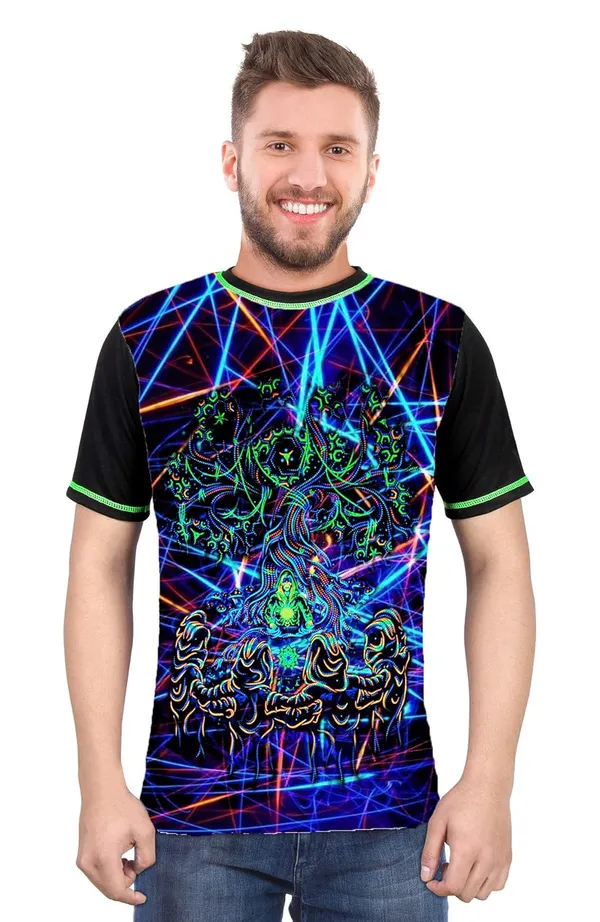 DJ_SHARING_KNOWLEDGE_|_UV_Glow_Design_|_UNISEX_T-SHIRT_Dry_Fit_Micro_&_100%_Biowashed_Cotton__|_210_GSM
