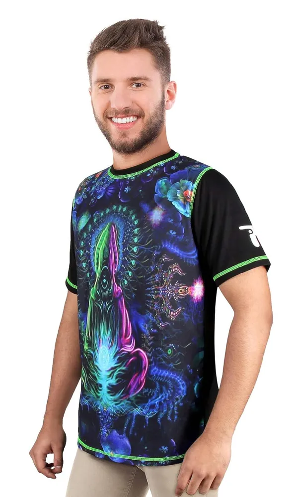 MEDITATION-AURA-INTERVENTION_|_UV_Reactive_Art_|_T-SHIRT_|_210_GSM
