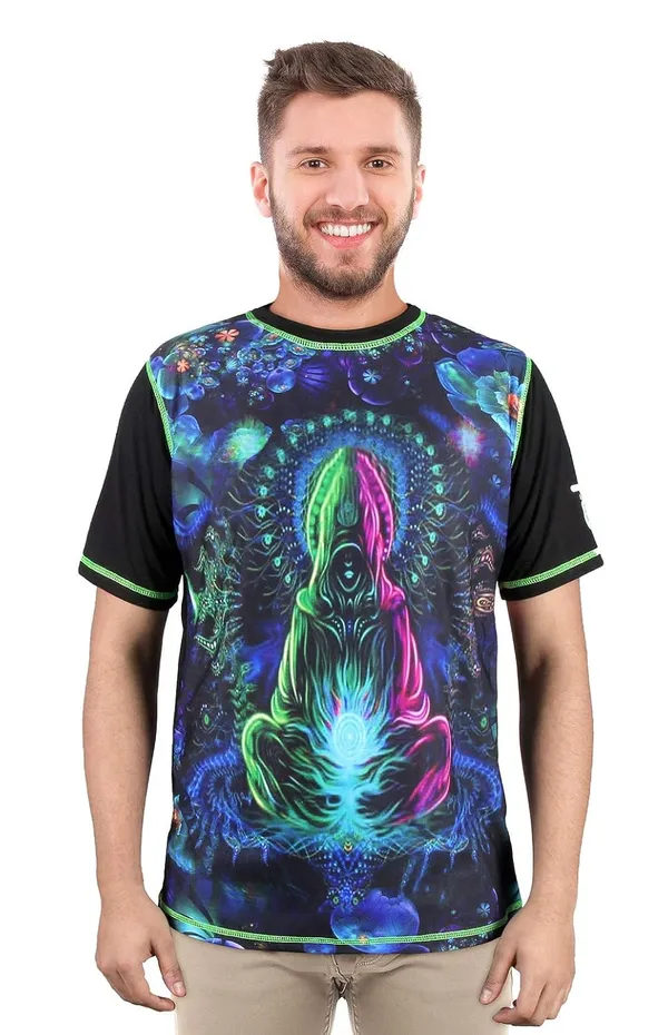 MEDITATION-AURA-INTERVENTION_|_UV_Reactive_Art_|_T-SHIRT_|_210_GSM