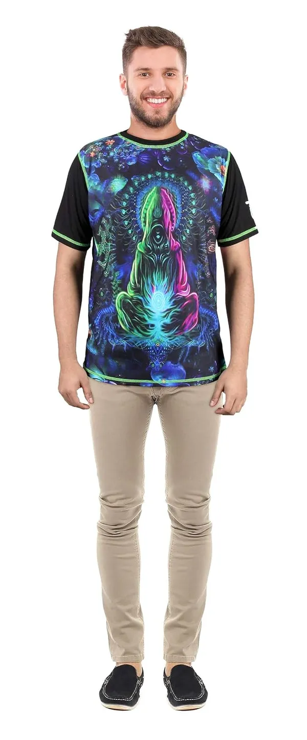 MEDITATION-AURA-INTERVENTION_|_UV_Reactive_Art_|_T-SHIRT_|_210_GSM