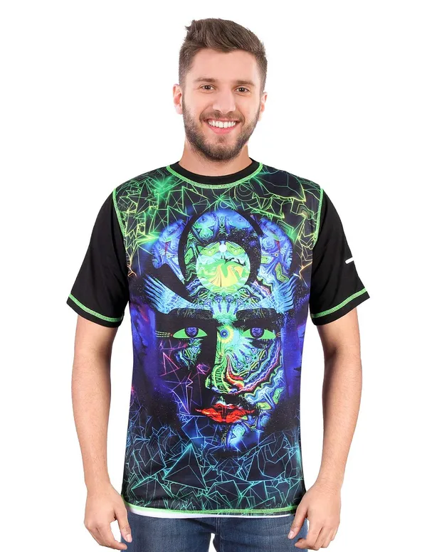 FACE_DIMENSION_|_UV_Glow_Design_|_UNISEX_T-shirt_Dry_Fit_Micro_&_100%_Biowashed_Cotton__|_210_GSM