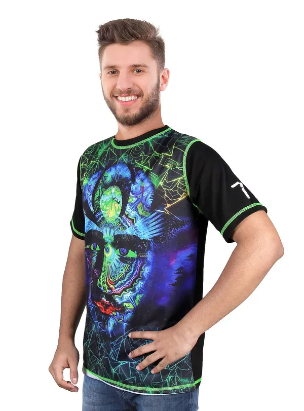 FACE_DIMENSION_|_UV_Glow_Design_|_UNISEX_T-shirt_Dry_Fit_Micro_&_100%_Biowashed_Cotton__|_210_GSM
