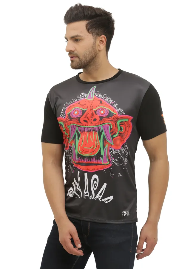PSY_PIYASA_PORTAL_|_UV_REACTIVE_|_DARK_CHARACTER__|_T-SHIRT__|__Dry_Fit_Micro_&_100%_Biowashed_Cotton__|_210_GSM