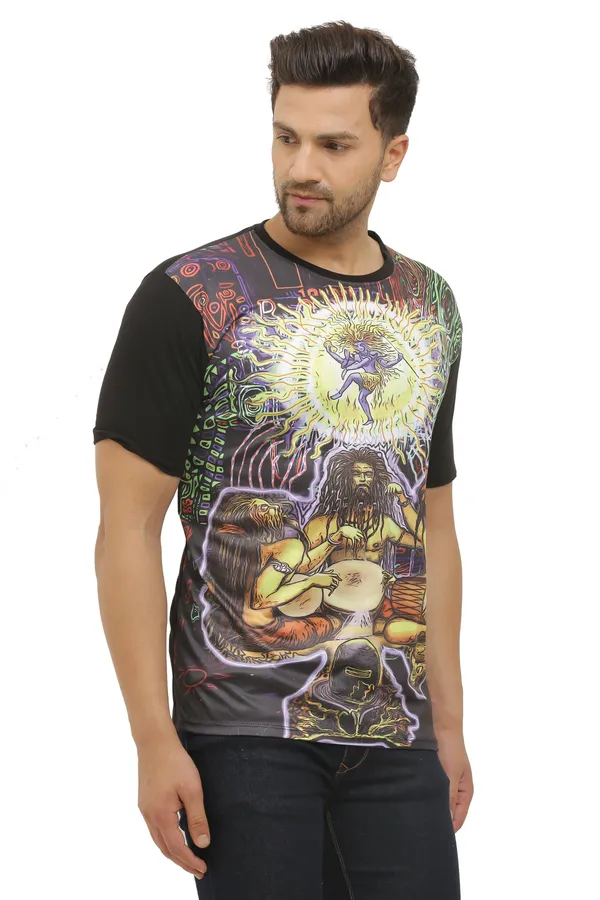 PSY_SHIV_ARADHANA_|_UV_REACTIVE_|_CLASSY_FIT__T-SHIRT_Dry_Fit_Micro_&_100%_Biowashed_Cotton__|_210_GSM