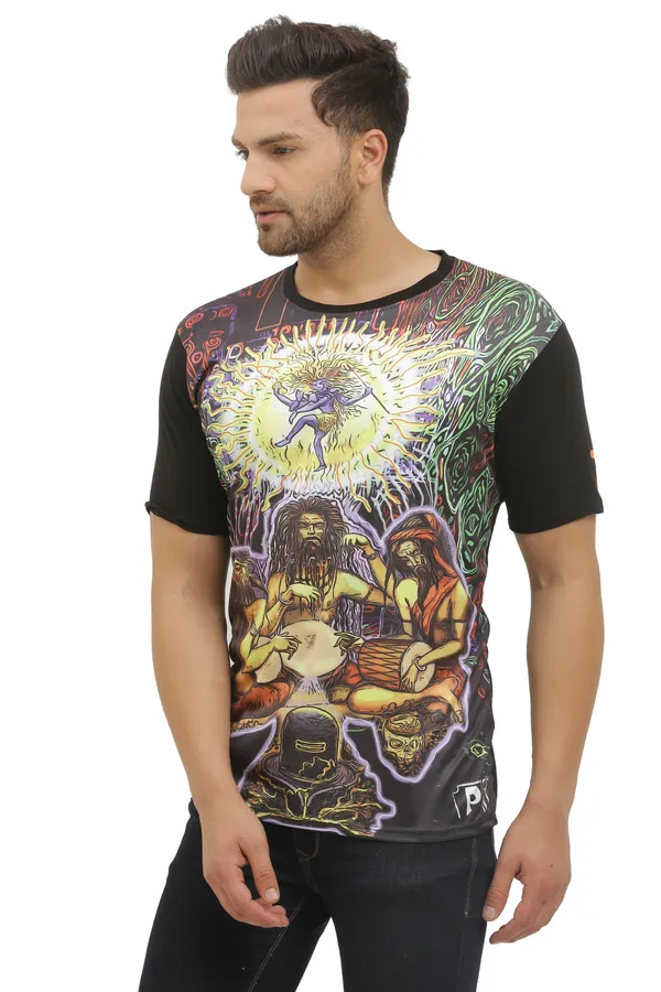 PSY_SHIV_ARADHANA_|_UV_REACTIVE_|_CLASSY_FIT__T-SHIRT_Dry_Fit_Micro_&_100%_Biowashed_Cotton__|_210_GSM