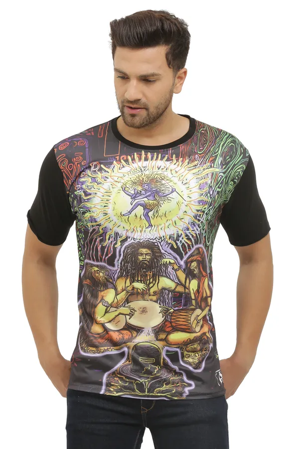 PSY_SHIV_ARADHANA_|_UV_REACTIVE_|_CLASSY_FIT__T-SHIRT_Dry_Fit_Micro_&_100%_Biowashed_Cotton__|_210_GSM