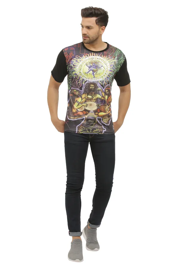 PSY_SHIV_ARADHANA_|_UV_REACTIVE_|_CLASSY_FIT__T-SHIRT_Dry_Fit_Micro_&_100%_Biowashed_Cotton__|_210_GSM