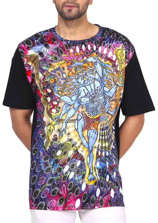 PSY_SHIVA_NATARAJ_|_UV_ReactiveDesign_|_UNISEX_T-SHIRT_|_210_GSM