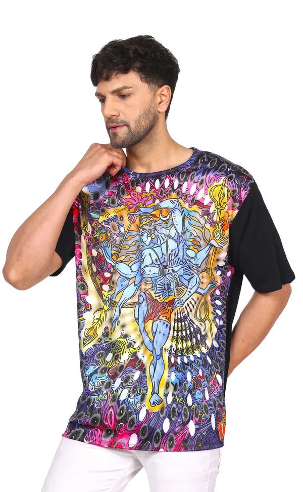 PSY_SHIVA_NATARAJ_|_UV_ReactiveDesign_|_UNISEX_T-SHIRT_|_210_GSM