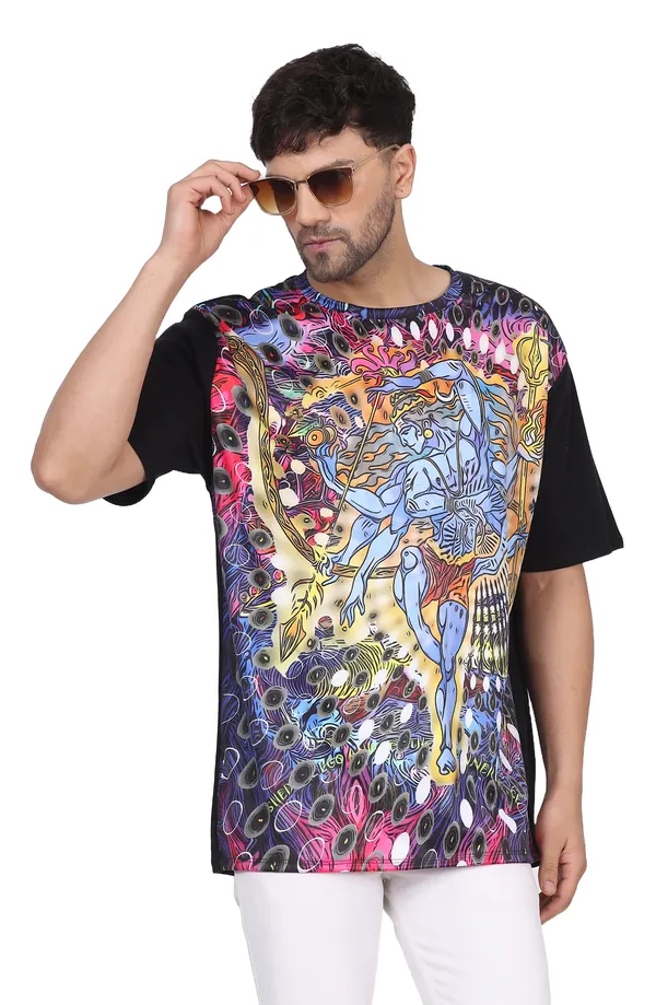 PSY_SHIVA_NATARAJ_|_UV_ReactiveDesign_|_UNISEX_T-SHIRT_|_210_GSM