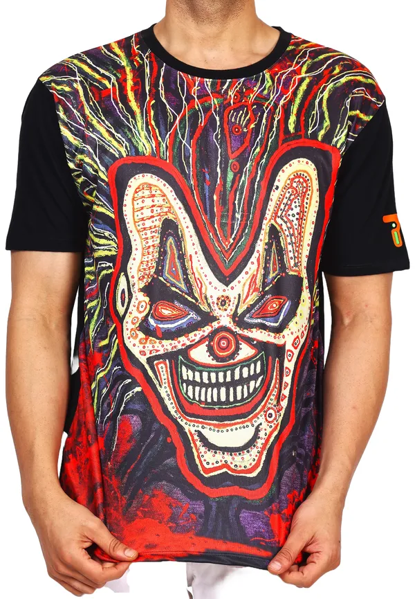 PSY_INSANE_JOKER-EVIL-LAUGH_|_UV_REACTIVE_ART_|__RAVE_EDITION__|_Unisex_T-SHIRT__|_210_GSM