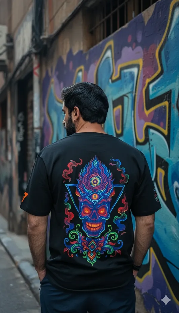 HALLOWEEN_SKULL_|_DESIGN_|_RGB_REACTIVE_MOTIONS_|_Bio-Washed_COTTON_|_210_GSM_T-SHIRT