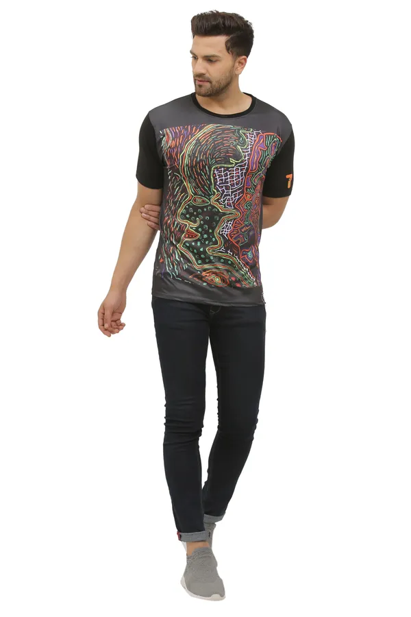 SHAMANIC_SACRED_FACES_|_UV_Reactive_Art_|_T-SHIRT_Dry_Fit_Micro_&_100%_Biowashed_Cotton__|_210_GSM