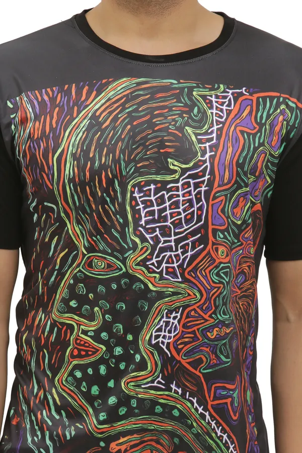 SHAMANIC_SACRED_FACES_|_UV_Reactive_Art_|_T-SHIRT_Dry_Fit_Micro_&_100%_Biowashed_Cotton__|_210_GSM