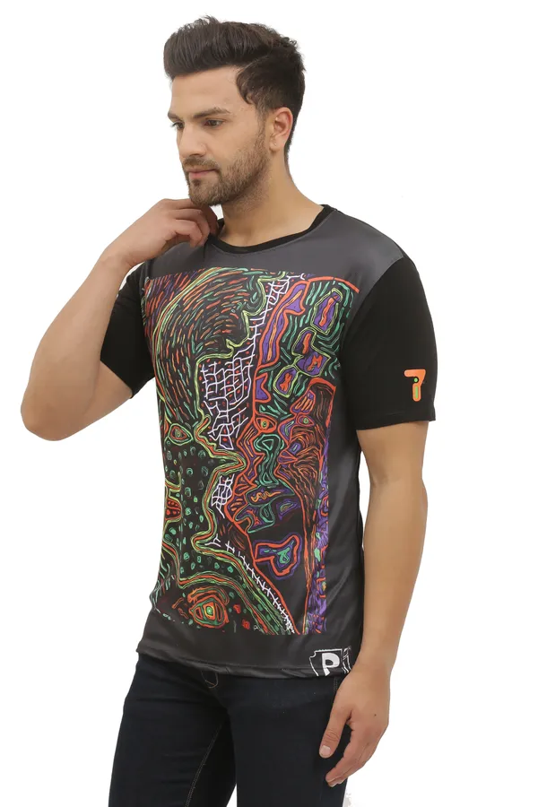 SHAMANIC_SACRED_FACES_|_UV_Reactive_Art_|_T-SHIRT_Dry_Fit_Micro_&_100%_Biowashed_Cotton__|_210_GSM