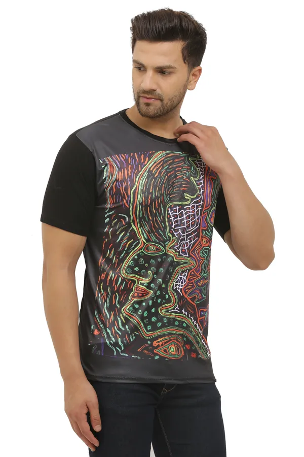 SHAMANIC_SACRED_FACES_|_UV_Reactive_Art_|_T-SHIRT_Dry_Fit_Micro_&_100%_Biowashed_Cotton__|_210_GSM