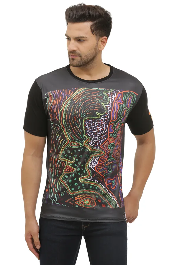 SHAMANIC_SACRED_FACES_|_UV_Reactive_Art_|_T-SHIRT_Dry_Fit_Micro_&_100%_Biowashed_Cotton__|_210_GSM