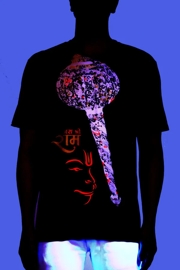 PSY_HANUMAN-GADA_|_UV_Glow_Design_|_UNISEX_T-SHIRT_Dry_Fit_Micro_&_100%_Biowashed_Cotton__|_210_GSM