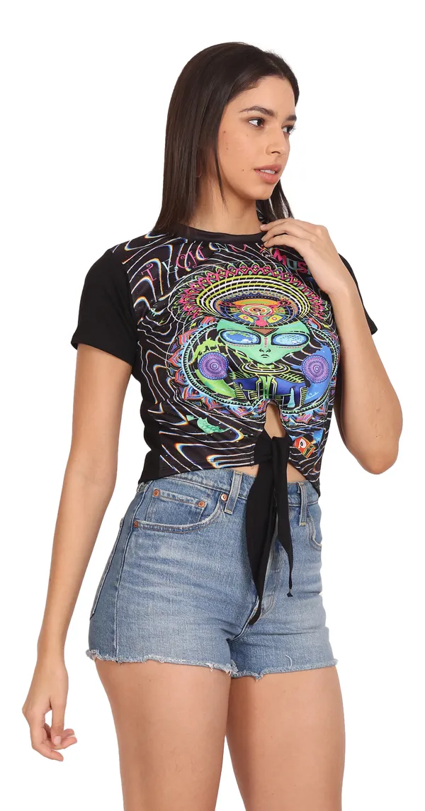 DJ__TECHNO_ALIEN_|_UV_Reactive_CROP_TOP_|_210_GSM