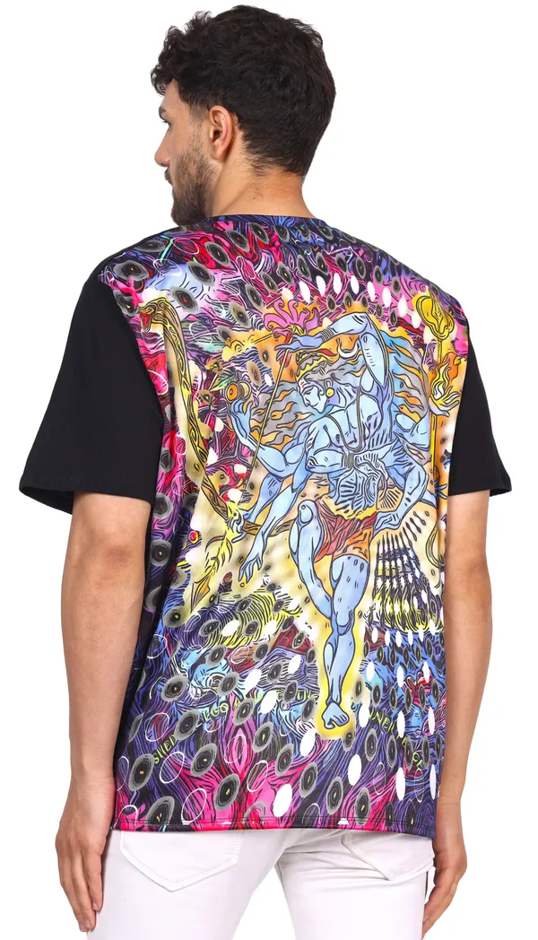 UV_REACTIVE_ART_|_PSY_SHIVA_NATARAJ_|_REVERSE-EDITION_|_SPIRITUAL_JOURNEY|_T-SHIRT_|_210_GSM
