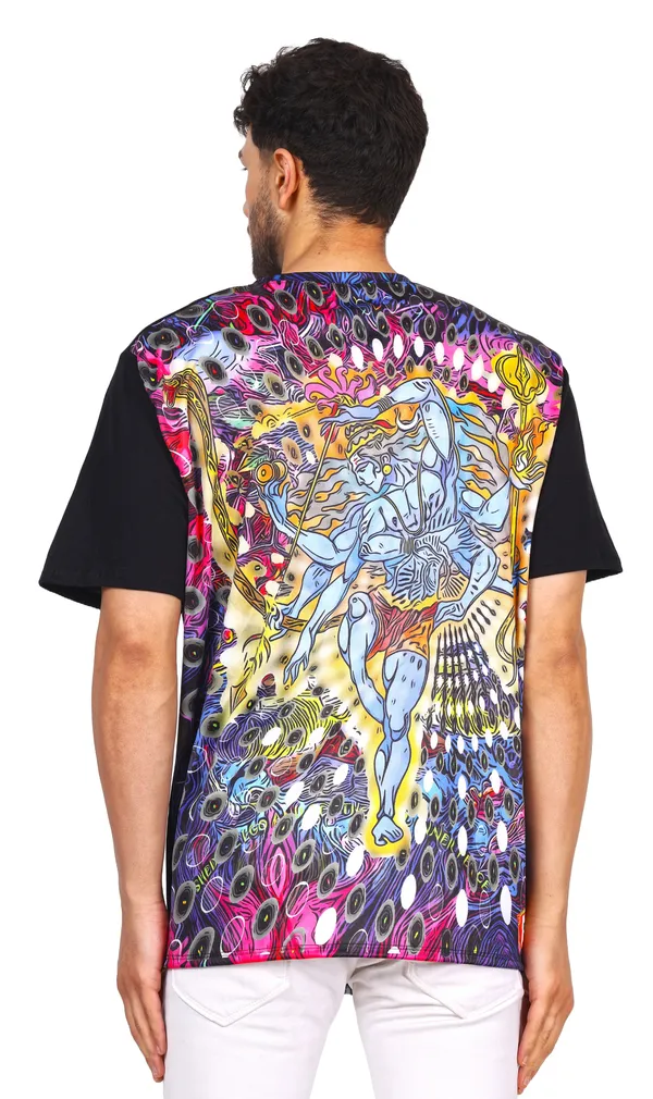 UV_REACTIVE_ART_|_PSY_SHIVA_NATARAJ_|_REVERSE-EDITION_|_SPIRITUAL_JOURNEY|_T-SHIRT_|_210_GSM