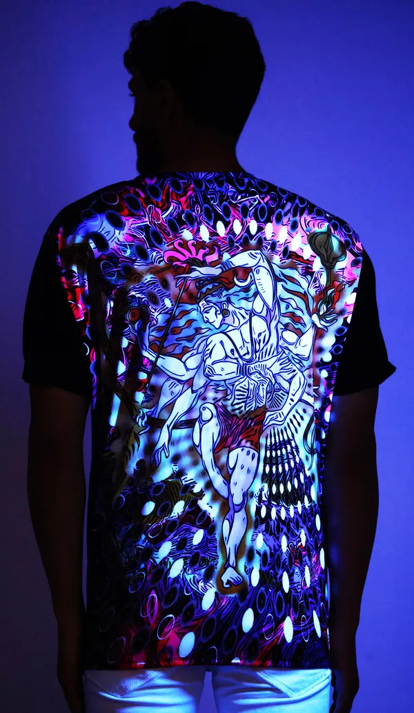 UV_REACTIVE_ART_|_PSY_SHIVA_NATARAJ_|_REVERSE-EDITION_|_SPIRITUAL_JOURNEY|_T-SHIRT_|_210_GSM