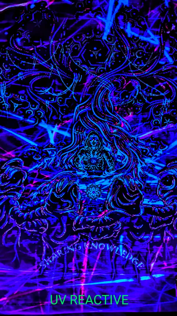 DJ_SHARING_KNOWLEDGE_|_UV_Glow_Design_|_UNISEX_T-SHIRT_Dry_Fit_Micro_&_100%_Biowashed_Cotton__|_210_GSM