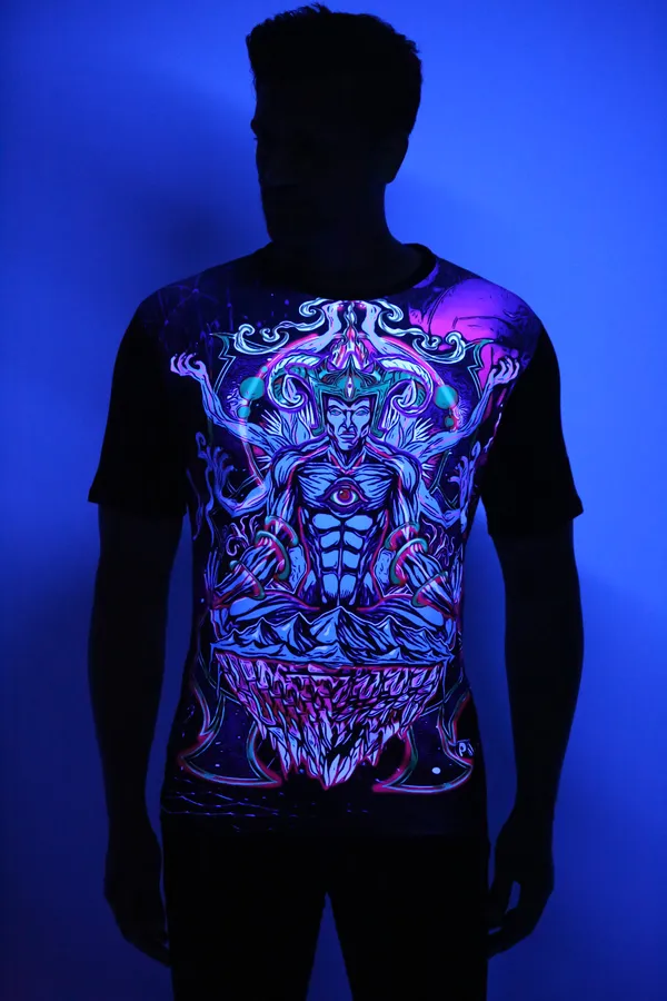 SHIVA_ANGER_MEDITATION_|_UV_REACTIVE_ART_|_CLASSY_FIT_T-SHIRT_Dry_Fit_Micro_&_100%_Biowashed_Cotton__|_210_GSM