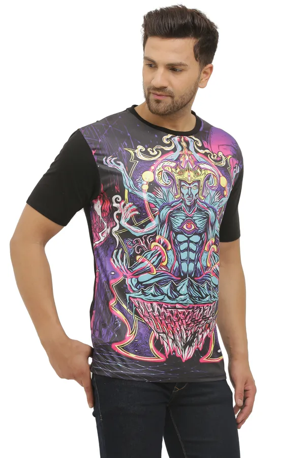 SHIVA_ANGER_MEDITATION_|_UV_REACTIVE_ART_|_CLASSY_FIT_T-SHIRT_Dry_Fit_Micro_&_100%_Biowashed_Cotton__|_210_GSM