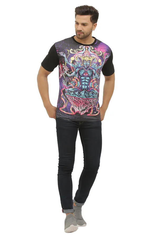SHIVA_ANGER_MEDITATION_|_UV_REACTIVE_ART_|_CLASSY_FIT_T-SHIRT_Dry_Fit_Micro_&_100%_Biowashed_Cotton__|_210_GSM