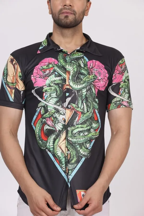 Multicolor_Limited_Edition_Stylish_Digital_Printing_Uv_Glow_Psy-Medussa_Chilling_Round_Neck_T-Shirt_For_Men_Dry_Fit_Micro_&_100%_Biowashed_Cotton__|_210_GSM